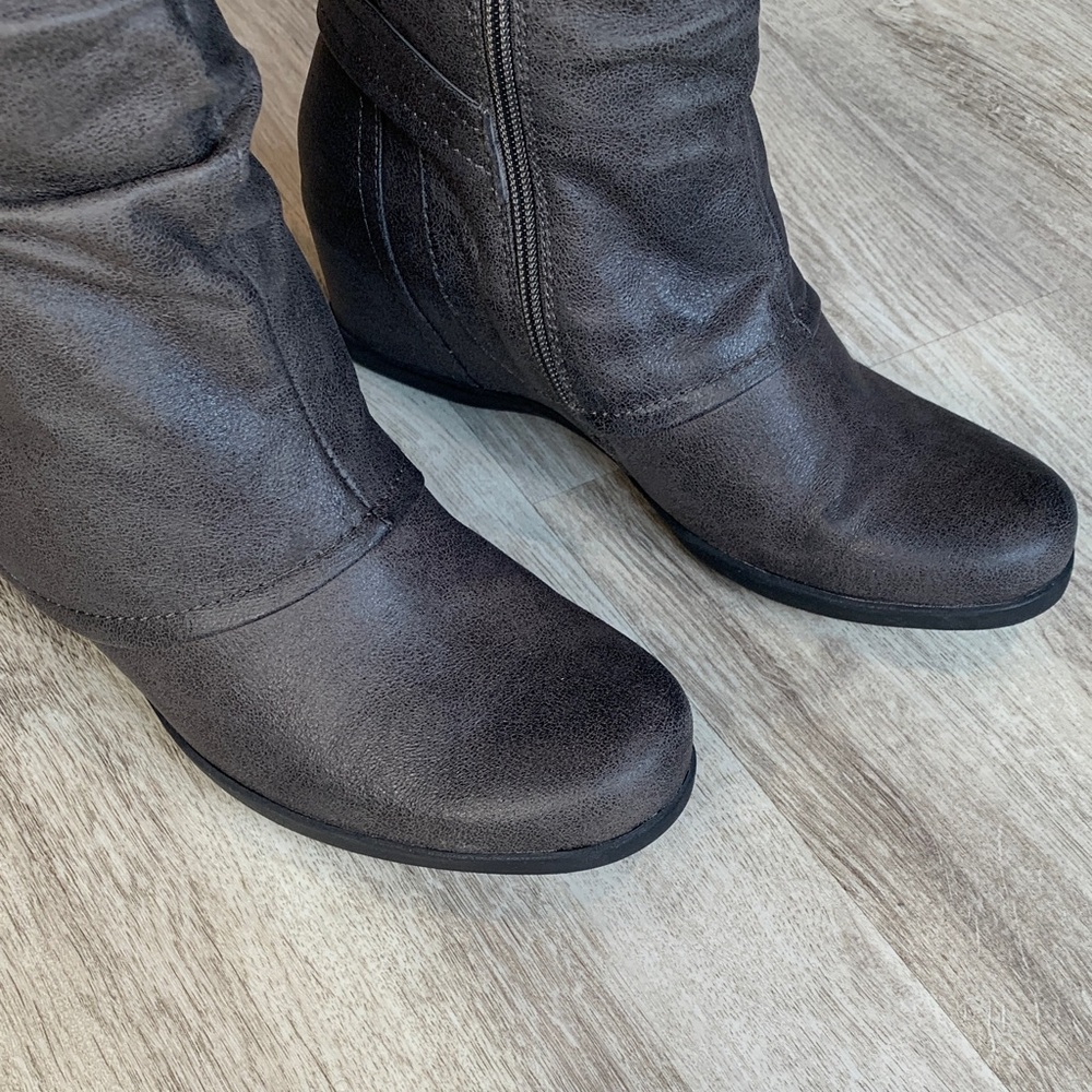 BareTraps Dark Gray Over the Knee Boots - Picture 6 of 16